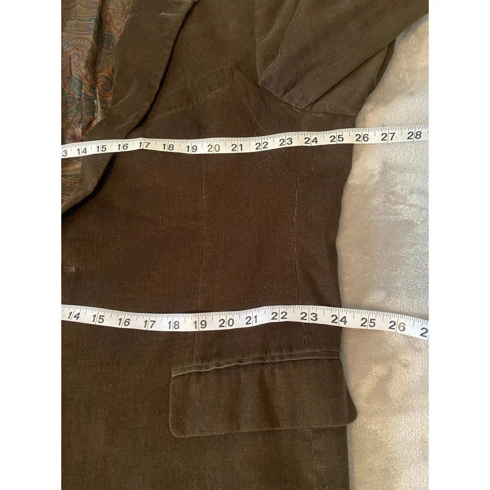 Lauren Ralph Lauren Blazer 44L Brown Corduroy Sport Coat Elbow Patches Preppy